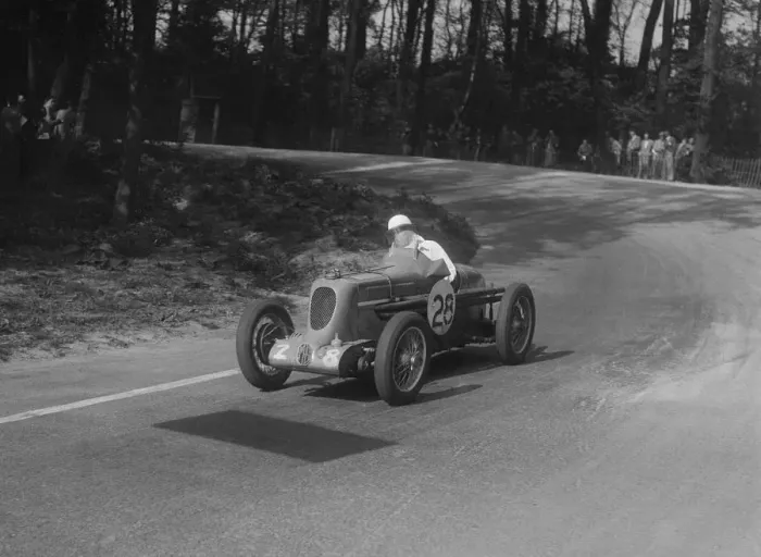 Framed Print : MG Q type of Kenneth Evans racing at Donington Park, Leicestershire, 1930s. Artist: Bill Brunell Framed Print : MG Q type of Kenneth Evans racing at Donington Park, Leicestershire, 1930s. Artist: Bill Brunell