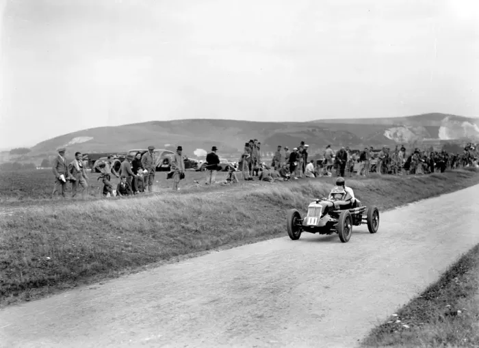Framed Print : MG R type of GH Symonds competing at the Lewes Speed Trials, Sussex, 1938. Artist: Bill Brunell Framed Print : MG R type of GH Symonds competing at the Lewes Speed Trials, Sussex, 1938. Artist: Bill Brunell