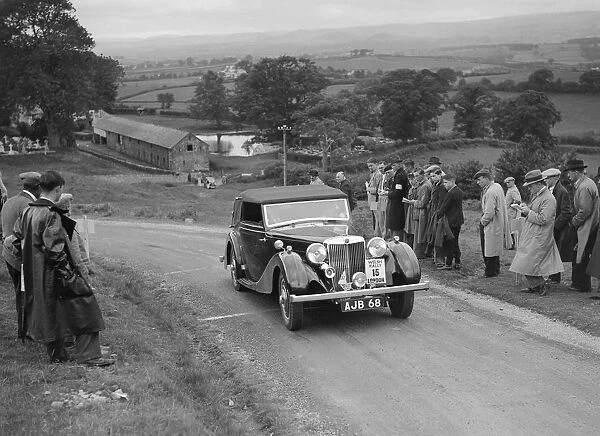 MG SA of AC Hess competing in the South Wales Auto Club Welsh Rally, 1937 Artist: Bill Brunell