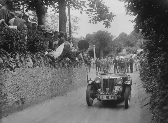 Framed Print : MG TA of Archie Langley of the Three Musketeers team, MCC Torquay Rally, Torbay, Devon, 1938 Framed Print : MG TA of Archie Langley of the Three Musketeers team, MCC Torquay Rally, Torbay, Devon, 1938