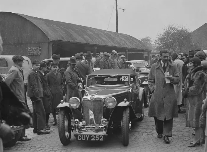 Framed Print : MG TA of HA Mecrow at the RAC Rally, 1939. Artist: Bill Brunell Framed Print : MG TA of HA Mecrow at the RAC Rally, 1939. Artist: Bill Brunell