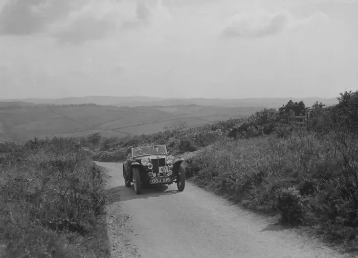 Framed Print : MG TA of JL Lutwyche competing in the MCC Torquay Rally, 1938. Artist: Bill Brunell Framed Print : MG TA of JL Lutwyche competing in the MCC Torquay Rally, 1938. Artist: Bill Brunell