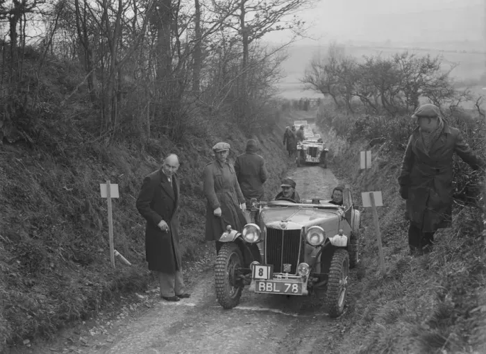 Framed Print : MG TA of Maurice Toulmin of the Cream Cracker Team at the MG Car Club Midland Centre Trial, 1938 Framed Print : MG TA of Maurice Toulmin of the Cream Cracker Team at the MG Car Club Midland Centre Trial, 1938