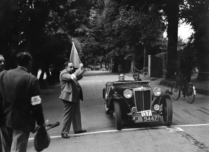 Framed Print : MG TA of RA MacDermid, winner of a bronze award at the MCC Torquay Rally, July 1937 Framed Print : MG TA of RA MacDermid, winner of a bronze award at the MCC Torquay Rally, July 1937