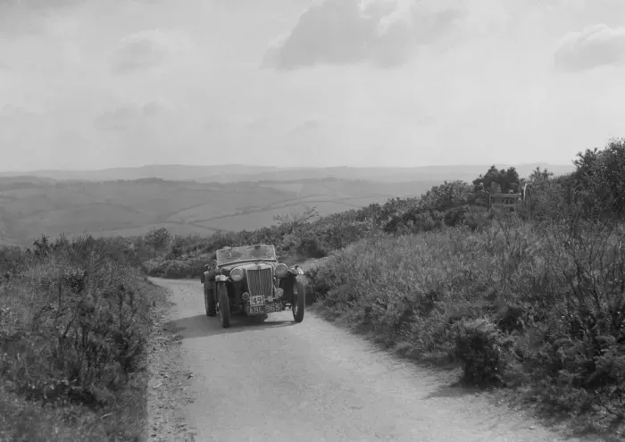 Framed Print : MG TA of WJ Green competing in the MCC Torquay Rally, 1938. Artist: Bill Brunell Framed Print : MG TA of WJ Green competing in the MCC Torquay Rally, 1938. Artist: Bill Brunell