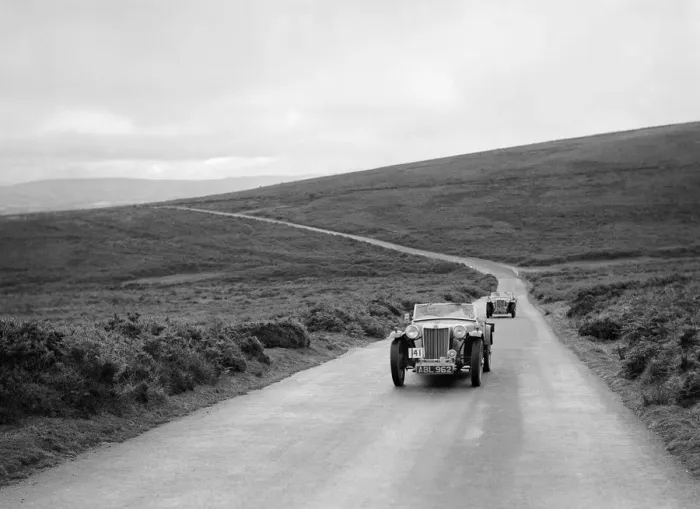 Framed Print : MG TAs of HK Crawford and JES Jones competing at the MCC Torquay Rally, July 1937 Framed Print : MG TAs of HK Crawford and JES Jones competing at the MCC Torquay Rally, July 1937