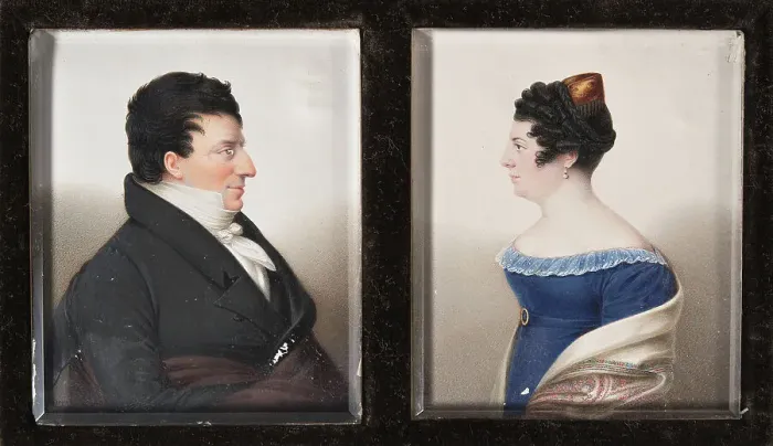 Framed Print : Michael Benedicks (1768-1845), married to 1. Fanny Isak (1775-1802), 2. Henriette... 1824. Creator: Jakob Axel Gillberg Framed Print : Michael Benedicks (1768-1845), married to 1. Fanny Isak (1775-1802), 2. Henriette... 1824. Creator: Jakob Axel Gillberg
