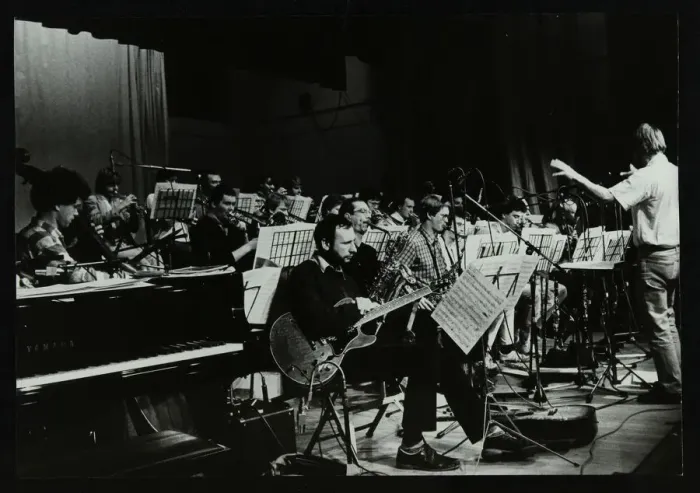 Framed Print : Michael Garrick conducting an orchestra at Berkhamsted Civic Centre, 1985. Artist Framed Print : Michael Garrick conducting an orchestra at Berkhamsted Civic Centre, 1985. Artist