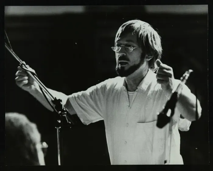 Framed Print : Michael Garrick conducting an orchestra at Berkhamsted Civic Centre, 1985. Artist Framed Print : Michael Garrick conducting an orchestra at Berkhamsted Civic Centre, 1985. Artist
