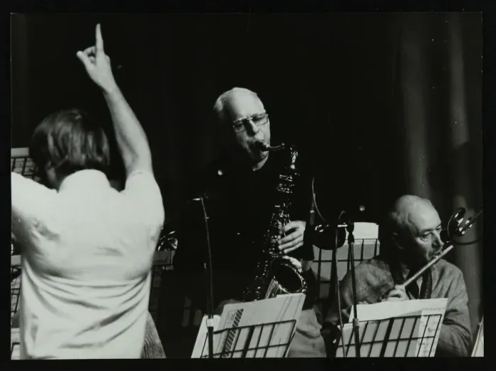 Framed Print : Michael Garrick, Don Rendell and Jimmy Hastings at Berkhamsted Civic Centre, Hertfordshire, 1985 Framed Print : Michael Garrick, Don Rendell and Jimmy Hastings at Berkhamsted Civic Centre, Hertfordshire, 1985
