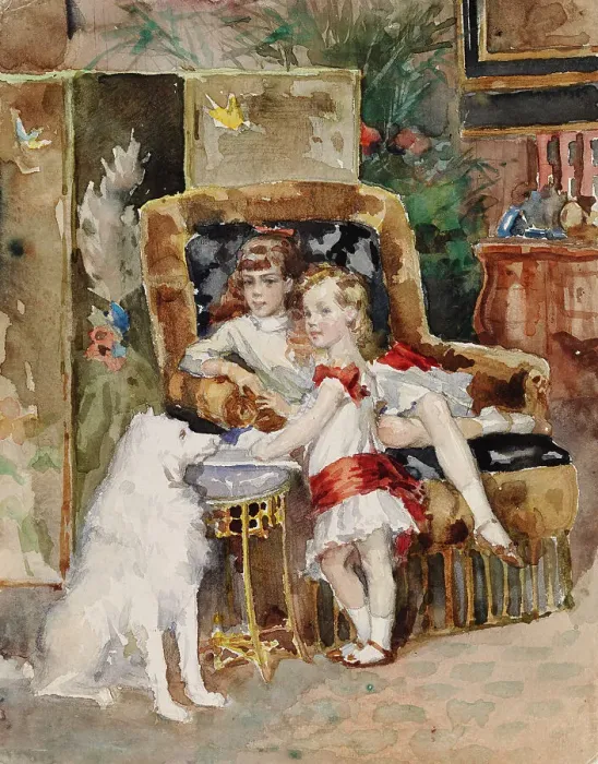 Framed Print : Michael and Xenia, Children of Tsar Alexander III, 1881-1882. Creator: Albert Edelfelt Framed Print : Michael and Xenia, Children of Tsar Alexander III, 1881-1882. Creator: Albert Edelfelt