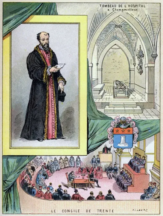 Framed Print : Michel de L Hospital, 1898. Artist: Gilbert Framed Print : Michel de L Hospital, 1898. Artist: Gilbert