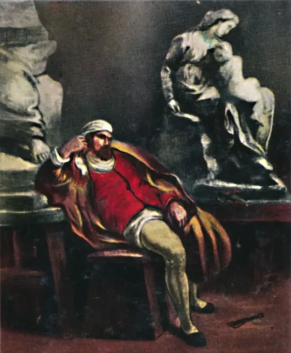 Framed Print : Michelangelo 1475-1564. - Gemalde von Delacroix, 1934 Framed Print : Michelangelo 1475-1564. - Gemalde von Delacroix, 1934