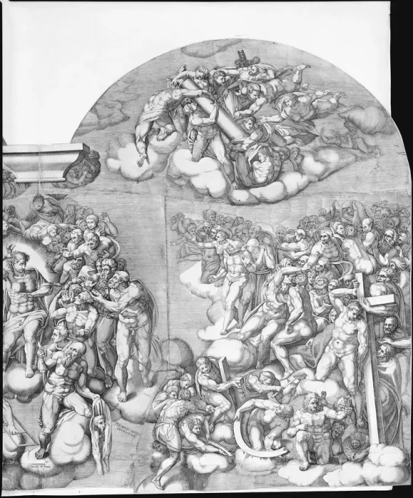 Framed Print : Michelangelos Last Judgment, 1562. 1562. Creator: Nicolas Beatrizet Framed Print : Michelangelos Last Judgment, 1562. 1562. Creator: Nicolas Beatrizet