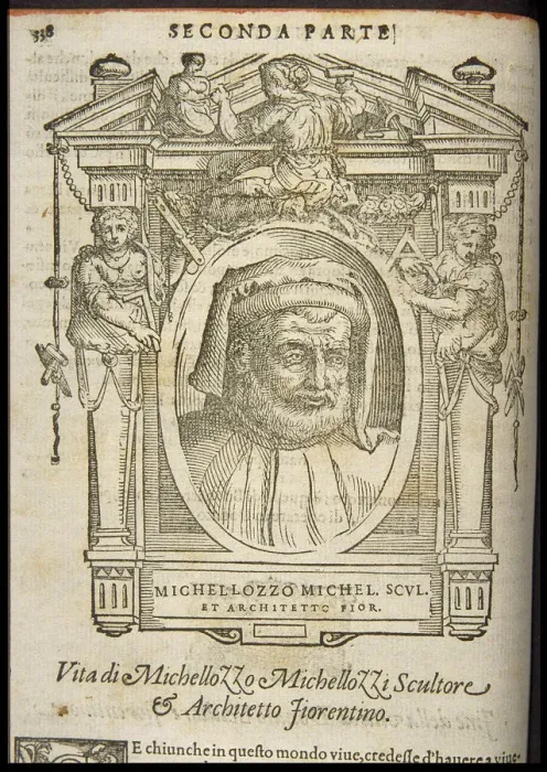 Framed Print : Michelozzo di Bartolomeo Michelozzi. From: Giorgio Vasari, The Lives of the Most Framed Print : Michelozzo di Bartolomeo Michelozzi. From: Giorgio Vasari, The Lives of the Most