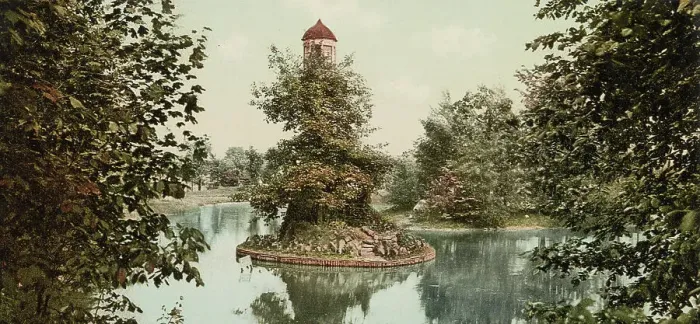 Framed Print : Michigan, the lighthouse, Palmer Park, Detroit, ca 1900. Creator: Unknown Framed Print : Michigan, the lighthouse, Palmer Park, Detroit, ca 1900. Creator: Unknown