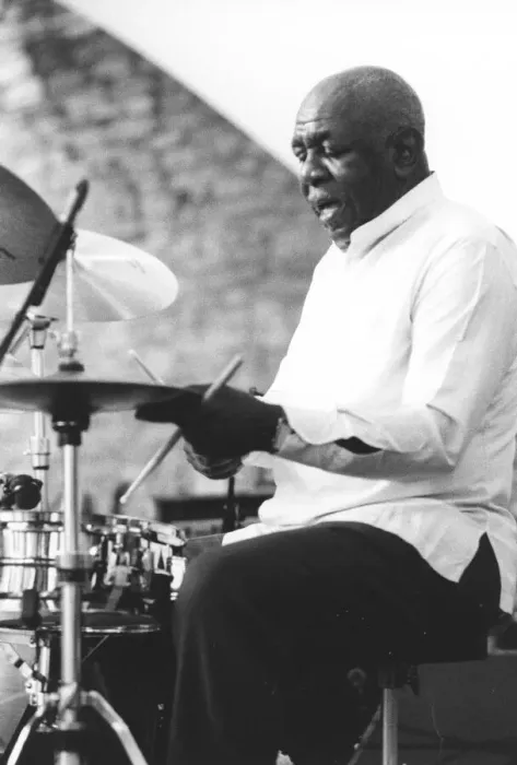 Framed Print : Mickey Roker, Brecon Jazz Festival, Powys, Wales, 1997. Creator: Brian Foskett Framed Print : Mickey Roker, Brecon Jazz Festival, Powys, Wales, 1997. Creator: Brian Foskett