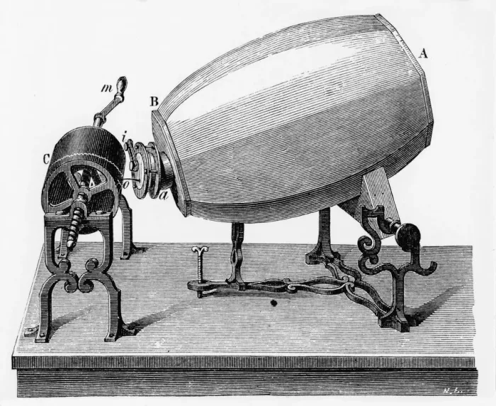 Framed Print : Mid-19th century Phonautograph, c. 1906 Framed Print : Mid-19th century Phonautograph, c. 1906