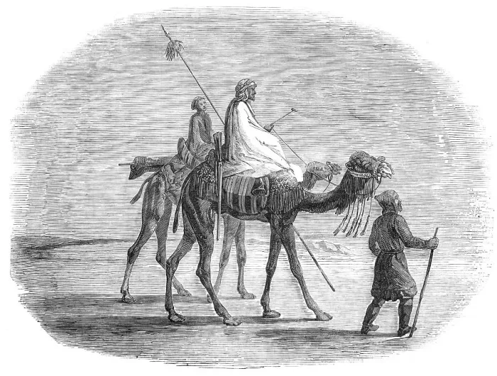 Framed Print : Mid-day Encounter in the Desert, 1857. Creator: Unknown
