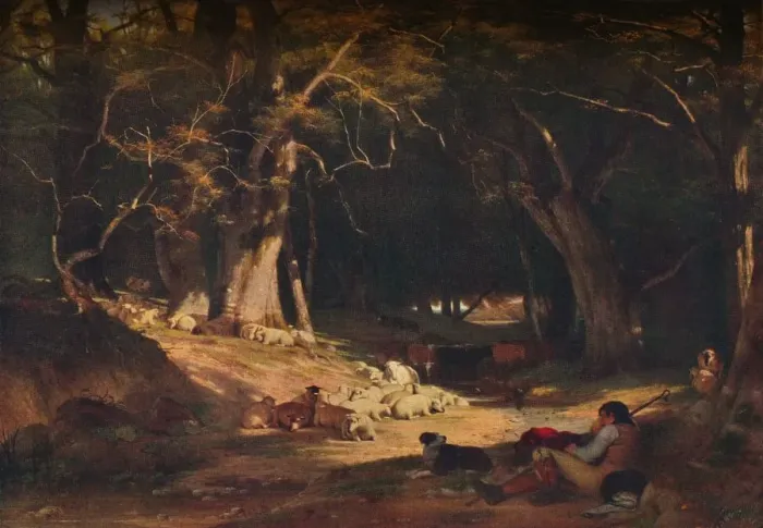 Framed Print : The Mid Day Retreat, c1845. Artist: William Frederick Witherington Framed Print : The Mid Day Retreat, c1845. Artist: William Frederick Witherington