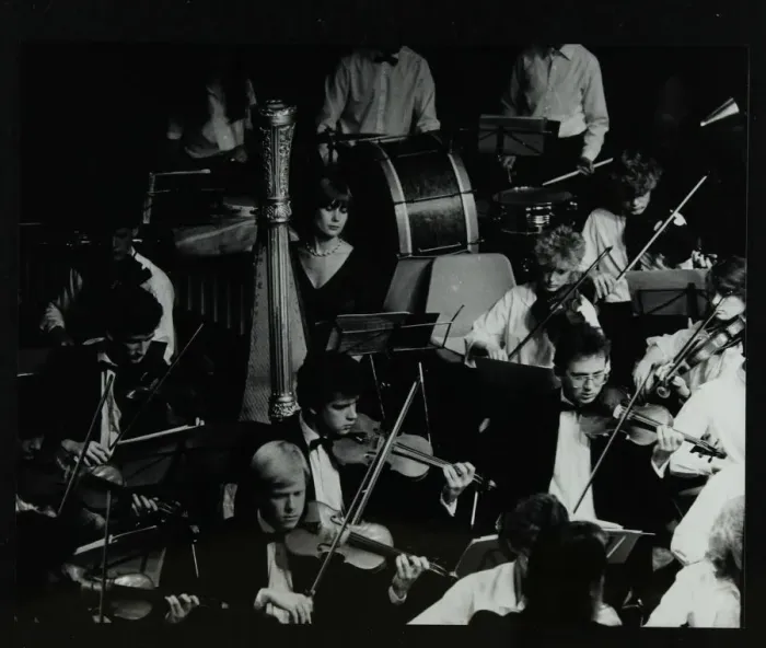 Framed Print : The Mid Herts Youth Orchestra playing at the Forum Theatre, Hatfield, Hertfordshire, July 1986 Framed Print : The Mid Herts Youth Orchestra playing at the Forum Theatre, Hatfield, Hertfordshire, July 1986