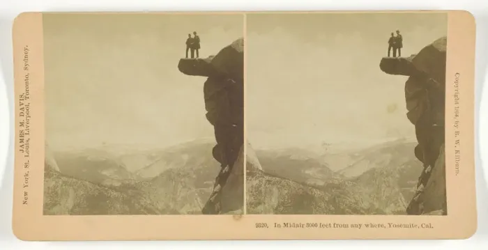 Framed Print : In Midair 3000 feet from anywhere, Yosemite, Cal. 1894. Creator: BW Kilburn Framed Print : In Midair 3000 feet from anywhere, Yosemite, Cal. 1894. Creator: BW Kilburn