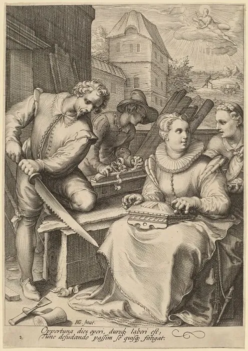 Framed Print : Midday, c.1595-1598. Creator: Jan Saenredam Framed Print : Midday, c.1595-1598. Creator: Jan Saenredam