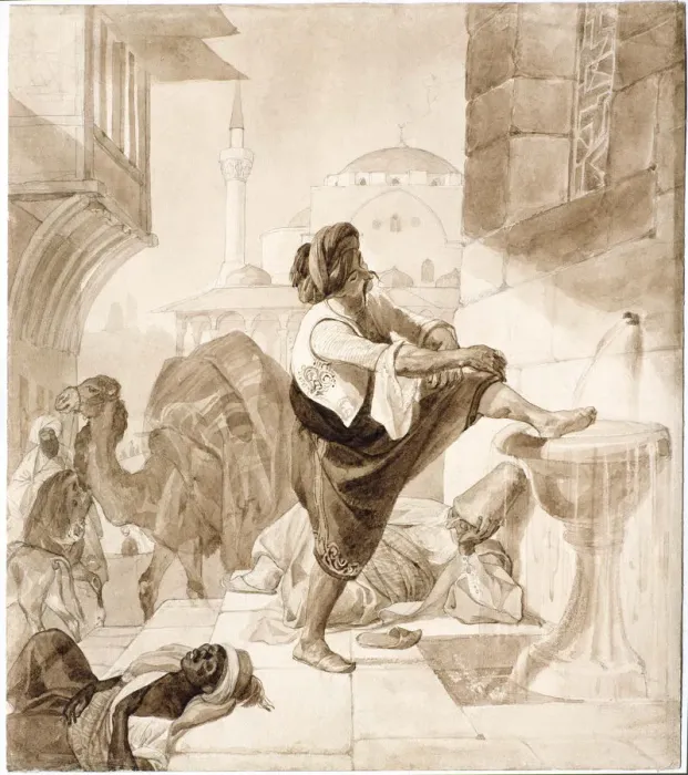 Framed Print : Midday in a caravanserai, 1835. Creator: Briullov, Karl Pavlovich (1799-1852) Framed Print : Midday in a caravanserai, 1835. Creator: Briullov, Karl Pavlovich (1799-1852)