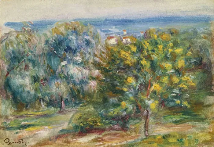 Framed Print : Midday Landscape, 1910. Artist: Renoir, Pierre Auguste (1841-1919) Framed Print : Midday Landscape, 1910. Artist: Renoir, Pierre Auguste (1841-1919)