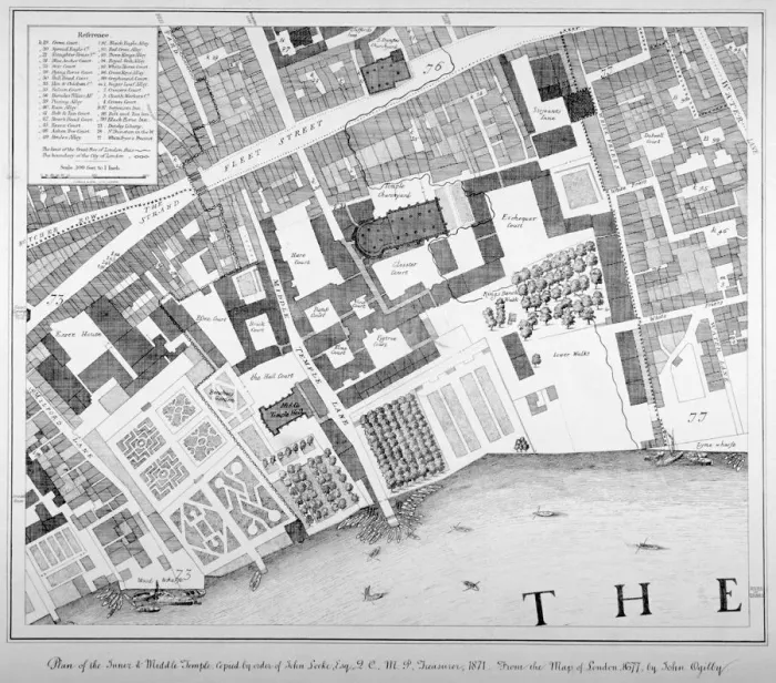 Framed Print : Middle and Inner Temple, City of London, 1871. Artist Framed Print : Middle and Inner Temple, City of London, 1871. Artist