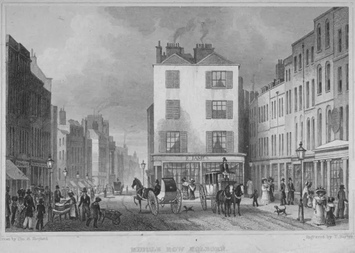 Framed Print : Middle Row, Holborn, London, 1829. Artist: Thomas Barber