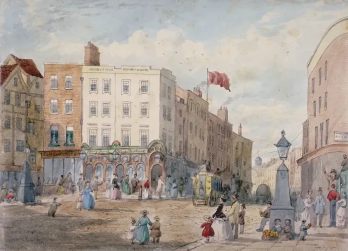 Framed Print : Middle Row, Holborn, London, 1867. Artist: EH Dixon Framed Print : Middle Row, Holborn, London, 1867. Artist: EH Dixon