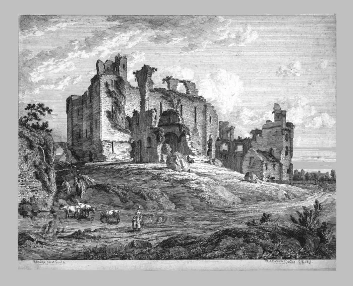 Framed Print : Middleham Castle, c1819. Creator: Metcalfe Framed Print : Middleham Castle, c1819. Creator: Metcalfe