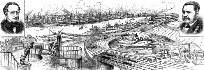 Framed Print : The Middlesbrough and Cleveland Iron Trade Jubilee: general view, Middlesbrough, N. Yorkshire, 1881. Creator: Unknown
