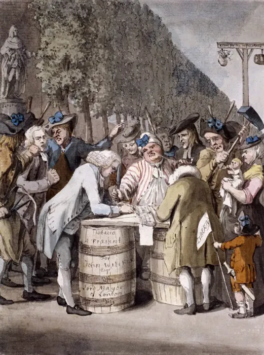 Framed Print : The Middlesex election, 1775. Artist: Samuel Hieronymus Grimm Framed Print : The Middlesex election, 1775. Artist: Samuel Hieronymus Grimm