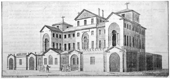 Framed Print : Middlesex Hospital, Mortimer Street, Marylebone, London, c1770. Artist Framed Print : Middlesex Hospital, Mortimer Street, Marylebone, London, c1770. Artist