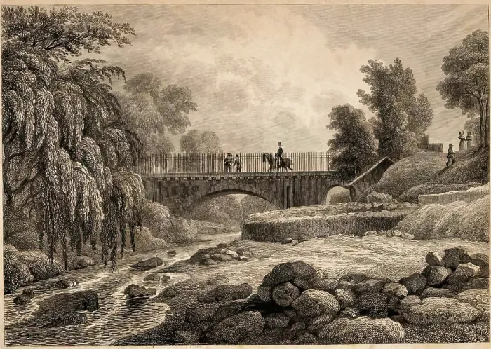 Framed Print : Midlothian, Stock Bridge, Water of Leith, c1830-1870. Creator: James Baylis Allen Framed Print : Midlothian, Stock Bridge, Water of Leith, c1830-1870. Creator: James Baylis Allen