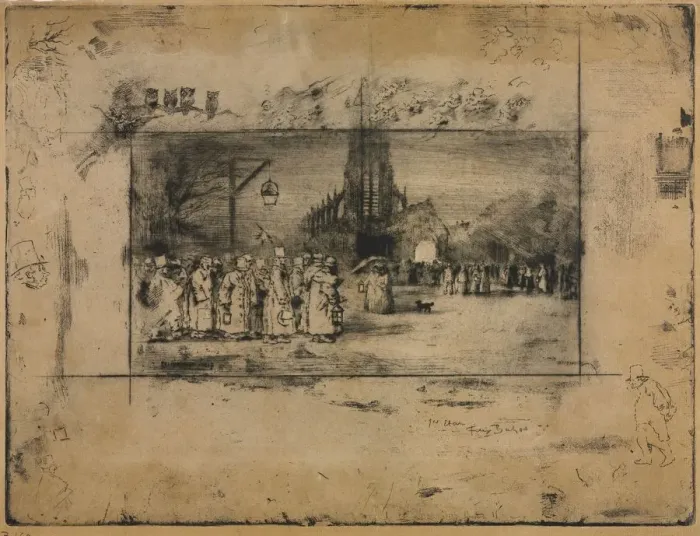 Framed Print : The Midnight Mass, 1887. Creator: Felix Hilaire Buhot (French, 1847-1898) Framed Print : The Midnight Mass, 1887. Creator: Felix Hilaire Buhot (French, 1847-1898)