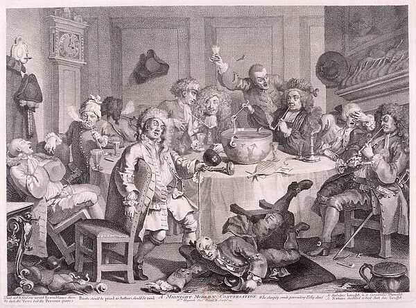 A Midnight Modern Conversation, 1733. Artist: William Hogarth
