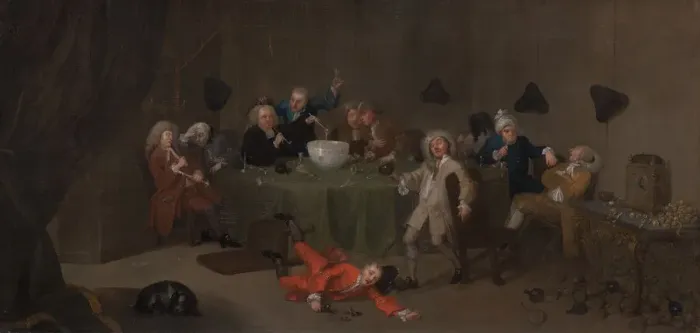 Framed Print : A Midnight Modern Conversation, ca. 1732. Creator: Unknown Framed Print : A Midnight Modern Conversation, ca. 1732. Creator: Unknown