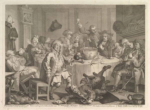 A Midnight Modern Conversation, March, 1732. Creator: William Hogarth