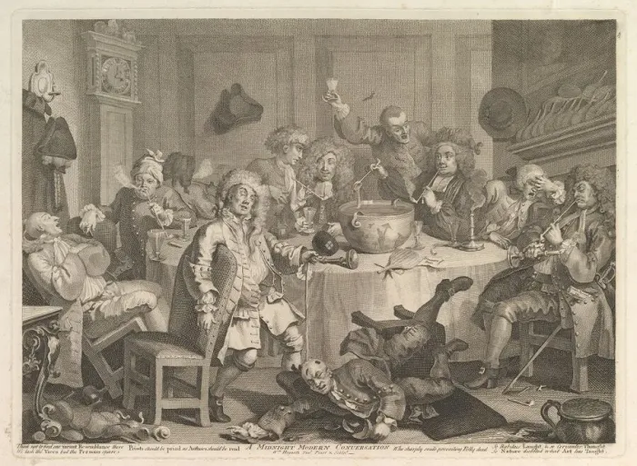 Framed Print : A Midnight Modern Conversation, March, 1732. Creator: William Hogarth Framed Print : A Midnight Modern Conversation, March, 1732. Creator: William Hogarth