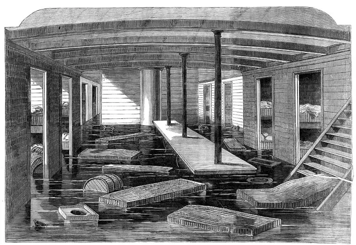 Framed Print : The midships saloon of the City of New York, 1864. Creator: Unknown Framed Print : The midships saloon of the City of New York, 1864. Creator: Unknown