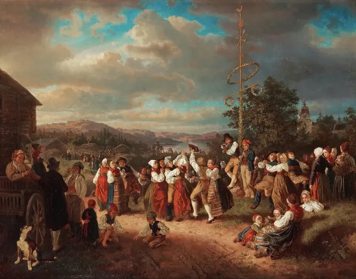 Framed Print : Midsummer dance in Rattvik