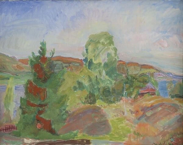 Midsummer. Landscape, 1935. Creator: Thorvald Erichsen