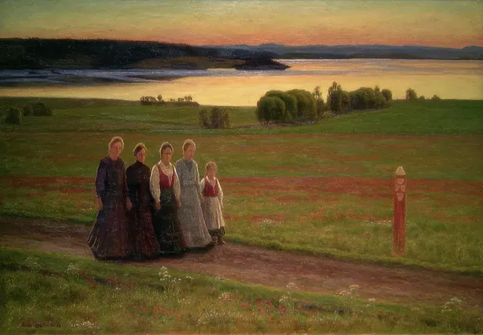 Framed Print : Midsummer Night, Started 1901, finished 1902. Creator: Einar Ofsti Framed Print : Midsummer Night, Started 1901, finished 1902. Creator: Einar Ofsti