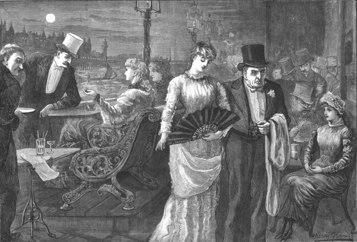 Framed Print : A Midsummer Night on the Terrace of the House of Commons, Palace of Westminster, 1881 Framed Print : A Midsummer Night on the Terrace of the House of Commons, Palace of Westminster, 1881