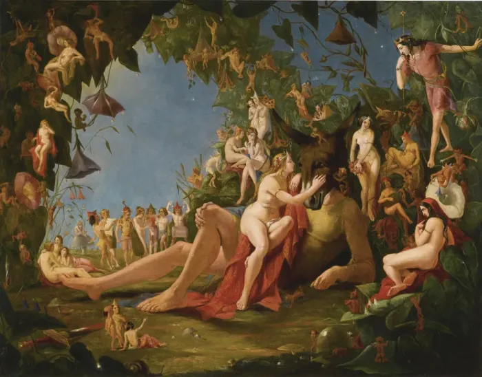 Framed Print : A Midsummer Nights Dream, c. 1846. Artist: Montaigne, William John (c. 1820-1902) Framed Print : A Midsummer Nights Dream, c. 1846. Artist: Montaigne, William John (c. 1820-1902)