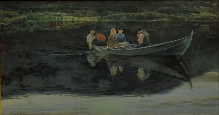Framed Print : Midsummer's Eve in Norway, 1886. Creator: Christian Skredsvig Framed Print : Midsummer's Eve in Norway, 1886. Creator: Christian Skredsvig