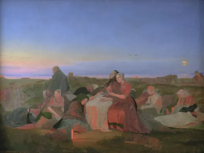 Framed Print : Midsummer's Eve. Sick People Asleep upon the Grave of St. Helena at Tisvilde, 1847. Creator: Jorgen Sonne Framed Print : Midsummer's Eve. Sick People Asleep upon the Grave of St. Helena at Tisvilde, 1847. Creator: Jorgen Sonne